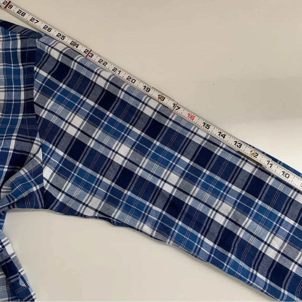 Polo Ralph Lauren Button Down Flannel Shirt Classic Fit Performance Blue Plaid - Picture 6 of 15